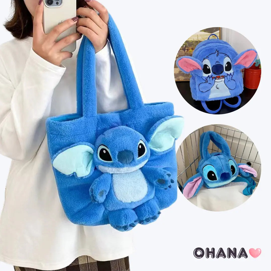 Blue Alien Plush Carrier Bags